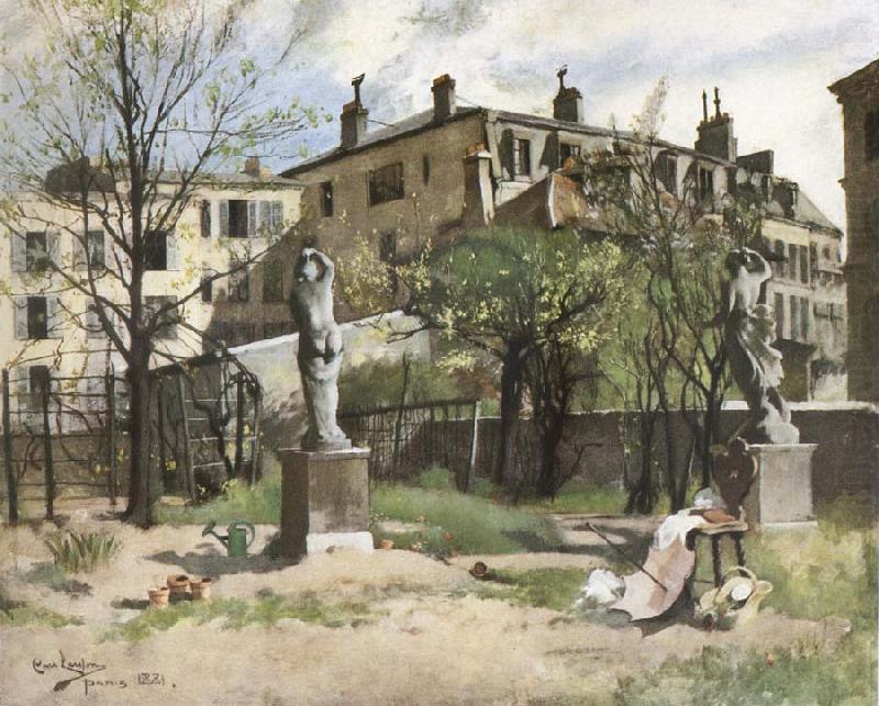 Garden with Sculptures, Carl Larsson